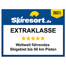 Skiresort.de Auszeichnung als Extraklasse weltweitführendes Skigebiet 2021